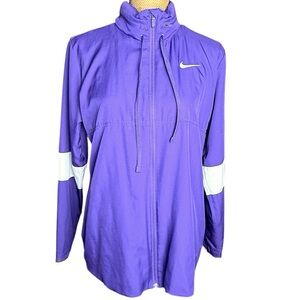 Nike Dri-fit purple & white jacket with hood Women’s size large | zz1